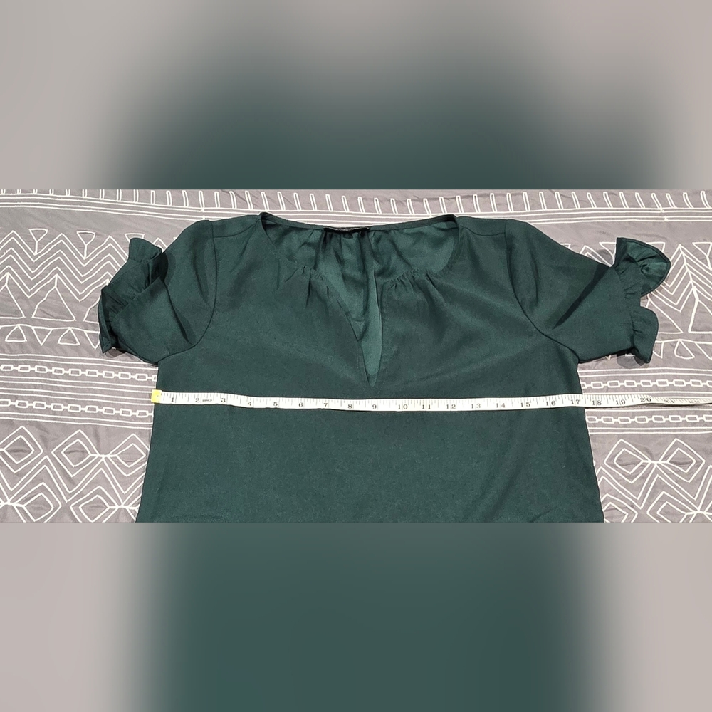 Madewell Stanza Ruffle Hem Top In Spruce Size XS - Picture 4 of 5